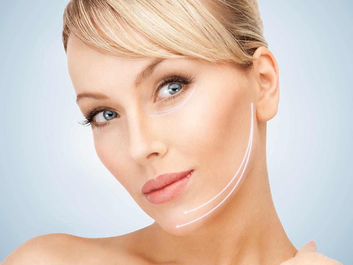 picture of beautiful woman ready for cosmetic surgery